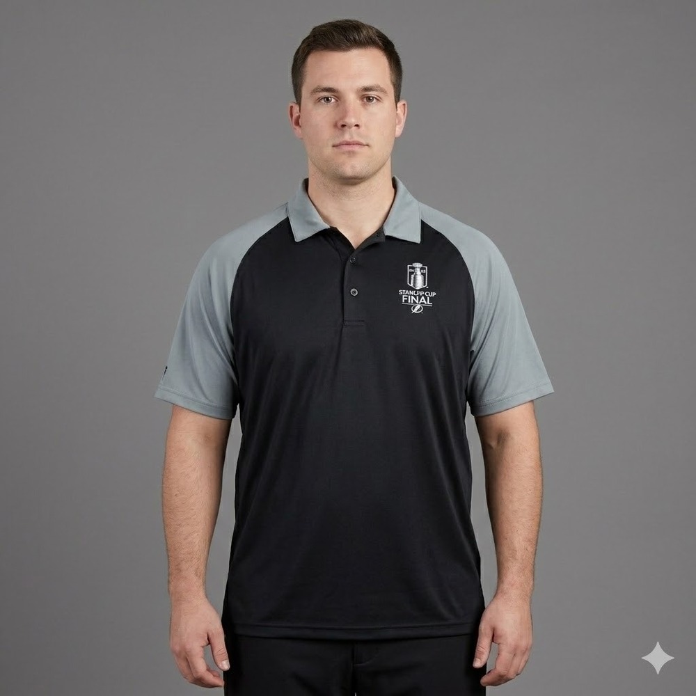 Antigua Tampa Bay‎ Lightning 2022 Stanley Cup Final Hockey Polo Shirt XL Grey